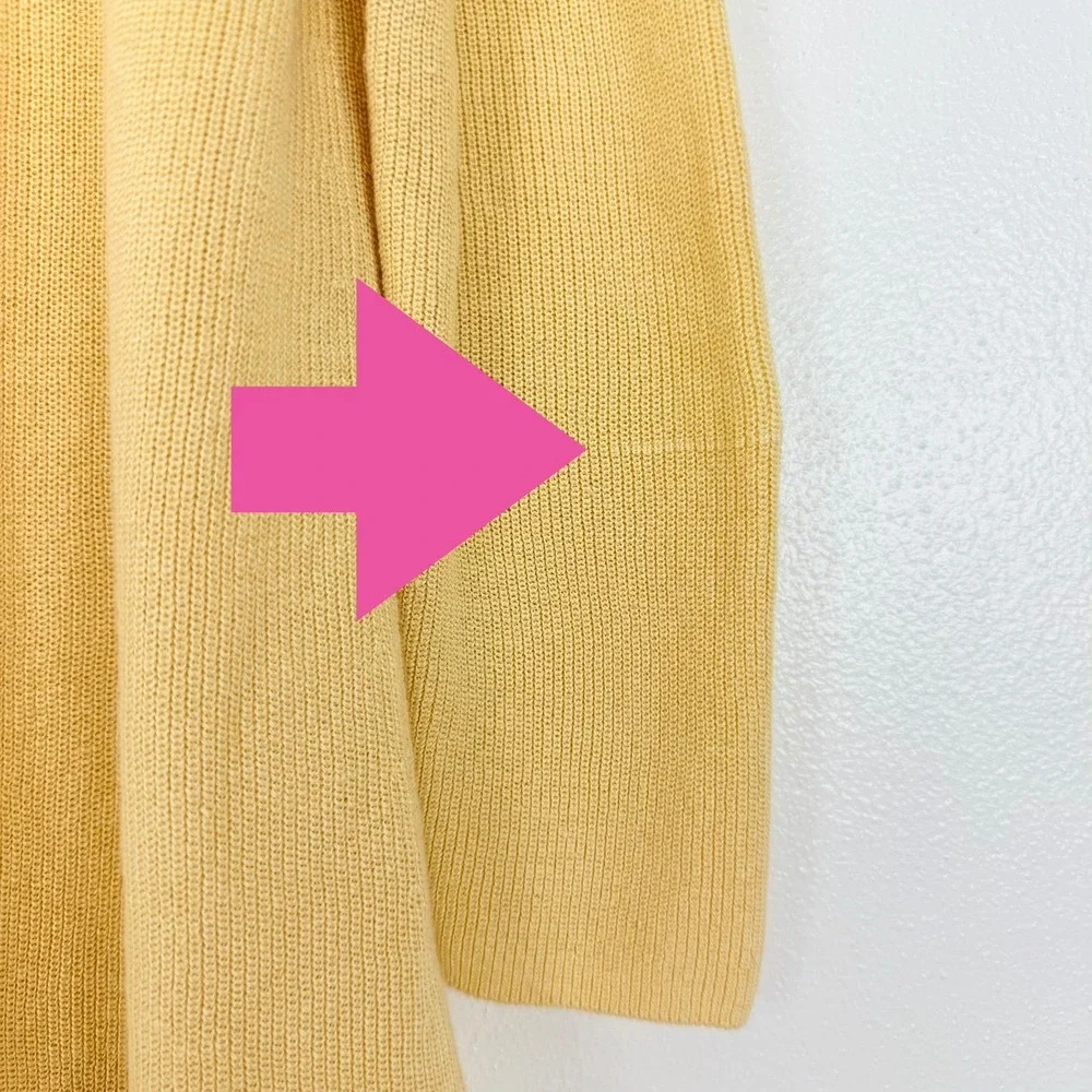 Eileen Fisher Long Cardigan Womens M Yellow Organic Linen Cotton‎ Open Front